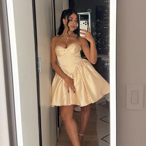 Meshki Strapless Cream Dress